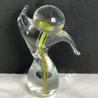 N - 218  MOVING FORWARD Hand Blown Glass Figure by Schmidt Rhea Glass Studio