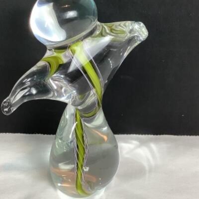 N - 218  MOVING FORWARD Hand Blown Glass Figure by Schmidt Rhea Glass Studio