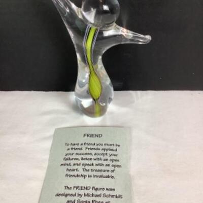 N - 219 FRIEND Hand Blown Glass Figure. From Schmidt Rhea Glass Studio
