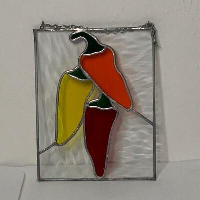 Set of (3) Stain Glass Window Art