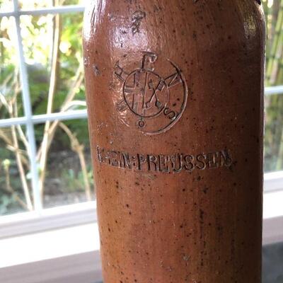 Rare 1800s Rhein Preussen German Stoneware Jug Bottle