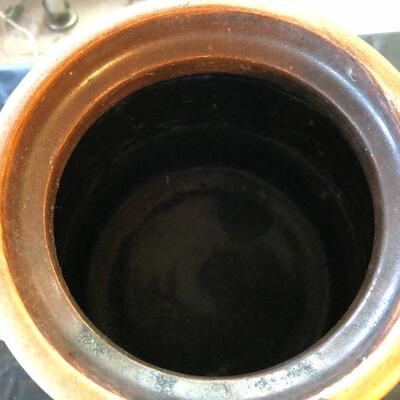 Antique Large 2 Liter Stoneware Lidded Container Storage Jug