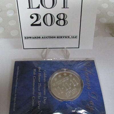 Veterans Day 2011 11-11-11 Honoring All Vets Round Medal