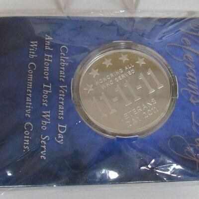 Veterans Day 2011 11-11-11 Honoring All Vets Round Medal