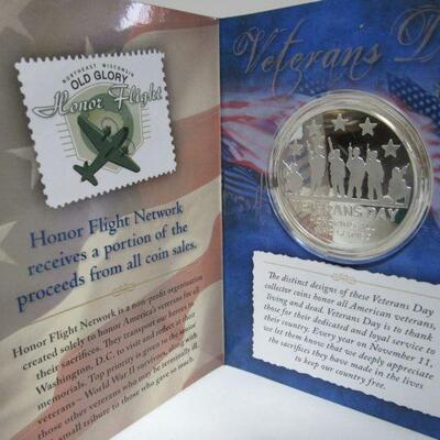 Veterans Day 2011 11-11-11 Honoring All Vets Round Medal