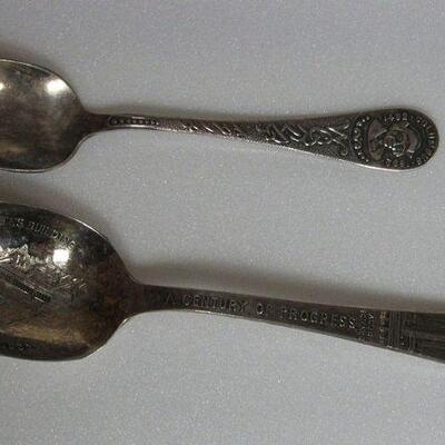 Colombian Exposition Columbus Demi Spoon, Chicago World's Fair Century of Progress Spoon with Black Partirdge