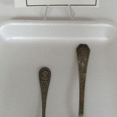 Colombian Exposition Columbus Demi Spoon, Chicago World's Fair Century of Progress Spoon with Black Partirdge