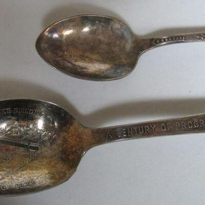 Colombian Exposition Columbus Demi Spoon, Chicago World's Fair Century of Progress Spoon with Black Partirdge