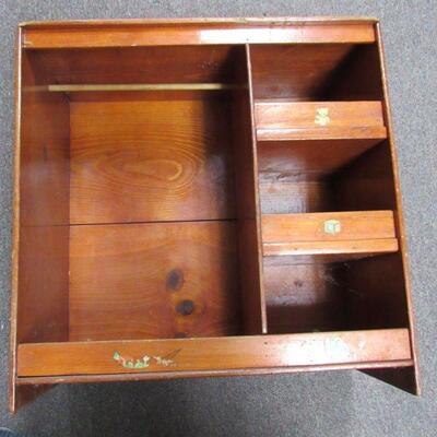 Adorable Small Child's Open Dresser With Bar for Hanging Clothes and Open Drawers