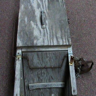 2 Vintage Animal Traps, Large Live Trap, Spring Trap