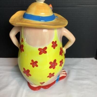 N - 235. Fun Beach Lady Ceramic Cookie Jar 