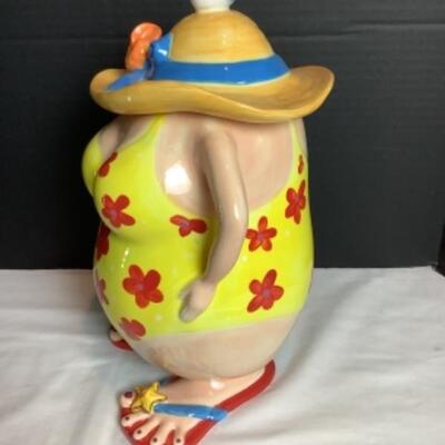 N - 235. Fun Beach Lady Ceramic Cookie Jar 