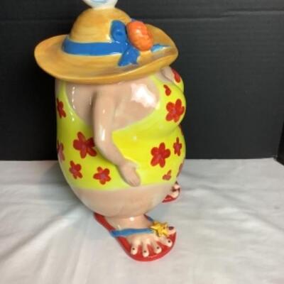 N - 235. Fun Beach Lady Ceramic Cookie Jar 