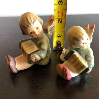 Antique Pair of Hummel 1/39/0 Angel Accordion Girls with Full Bee Stamp