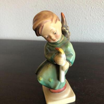 Antique Hummel Heavenly Angel Boy Holding Candle with Full Bee Stamp