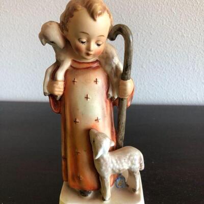 Antique Hummel Good Shepherd Boy with Sheep with Full Bee Stamp
