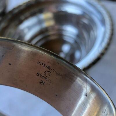 Antique Sterling Silver Candle Holders Napkin Rings and Webster Le Pierre Bowls