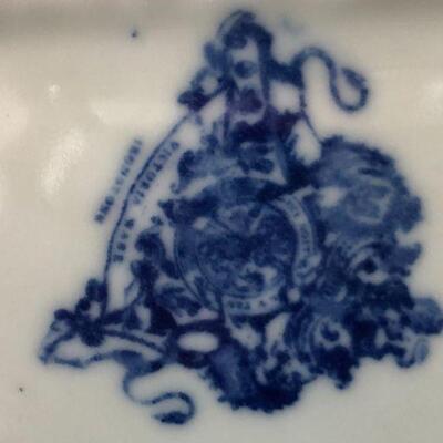 Large Victoria Ware Flow Blue Ironstone Porcelain Antique Planter or Foot Bath