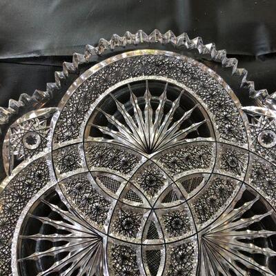 Pepi Herrmann Cut Crystal Nautilus Plate in Excellent Condition