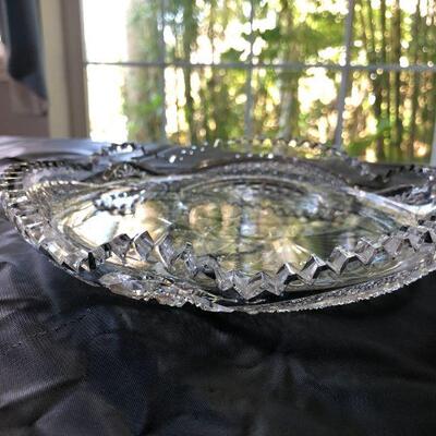 Pepi Herrmann Cut Crystal Nautilus Plate in Excellent Condition