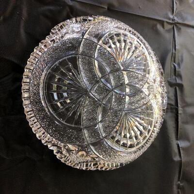 Pepi Herrmann Cut Crystal Nautilus Plate in Excellent Condition