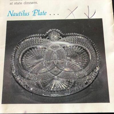 Pepi Herrmann Cut Crystal Nautilus Plate in Excellent Condition