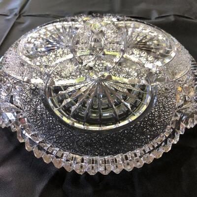 Pepi Herrmann Cut Crystal Nautilus Plate in Excellent Condition