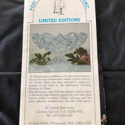 Pepi Herrmann Cut Crystal Nautilus Plate in Excellent Condition