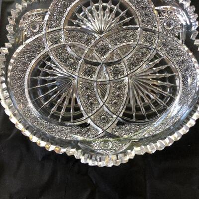 Pepi Herrmann Cut Crystal Nautilus Plate in Excellent Condition