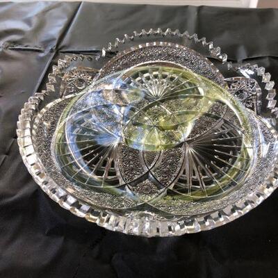 Pepi Herrmann Cut Crystal Nautilus Plate in Excellent Condition