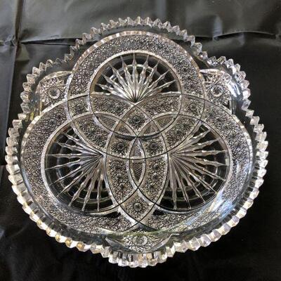 Pepi Herrmann Cut Crystal Nautilus Plate in Excellent Condition