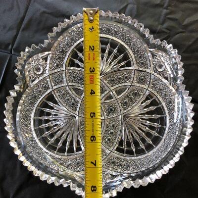 Pepi Herrmann Cut Crystal Nautilus Plate in Excellent Condition
