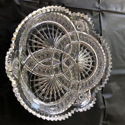 Pepi Herrmann Cut Crystal Nautilus Plate in Excellent Condition