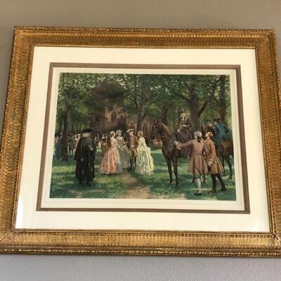 Antique Paris 1906 Copyright Thulstrup Goupilgravure Print Social Horseback Scene