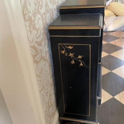 Spectacular chinoiserie antique chest with hidden storage inside the drawer