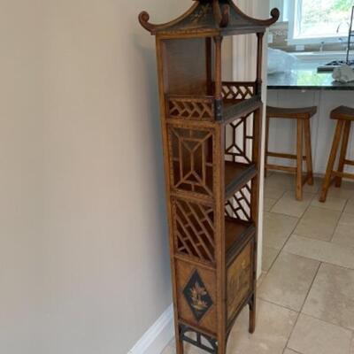 Gorgeous chinoiserie shelf with hand painted detail