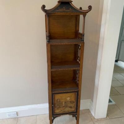 Gorgeous chinoiserie shelf with hand painted detail