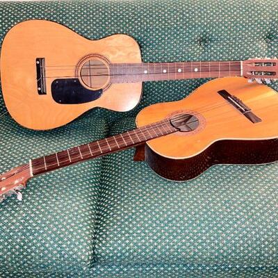Lot 219  Vintage Acoustic Guitars Both AS IS 