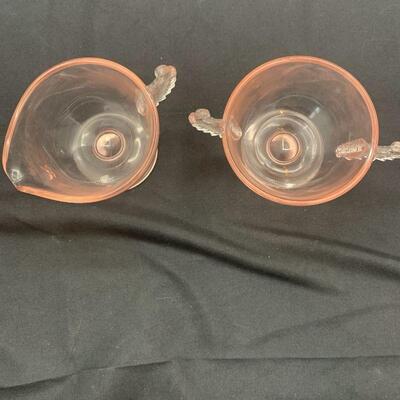 Westmoreland Glass Co. Pink Depression Glass Creamer And Sugar Bowl