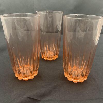 3 Vintage Depression Glass Tumblers