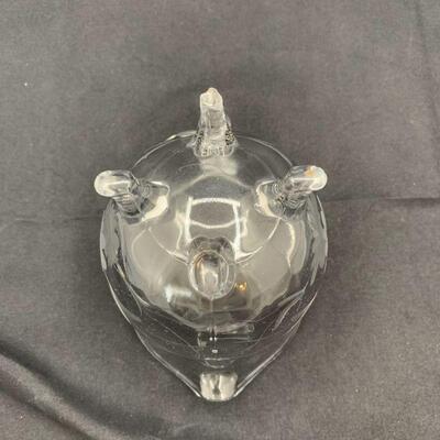 Vintage Flower & Vine Etched, Footed, Glass Creamer