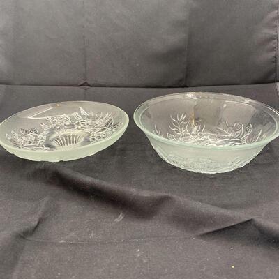 Vintage Firna Indonesia Pressed Glass Bowl With lid