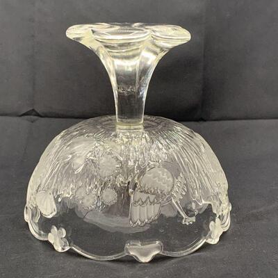 Vintage Crystal Footed Rooster Bowl
