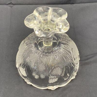 Vintage Crystal Footed Rooster Bowl