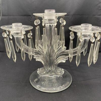 2 Vintage Fostoria 3-Lite Candelabrum In Baroque Pattern