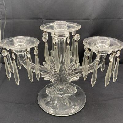 2 Vintage Fostoria 3-Lite Candelabrum In Baroque Pattern