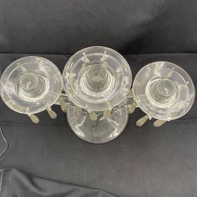 2 Vintage Fostoria 3-Lite Candelabrum In Baroque Pattern