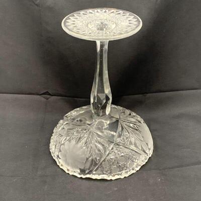 Antique American Brillian Cut Glass Crystal Compote