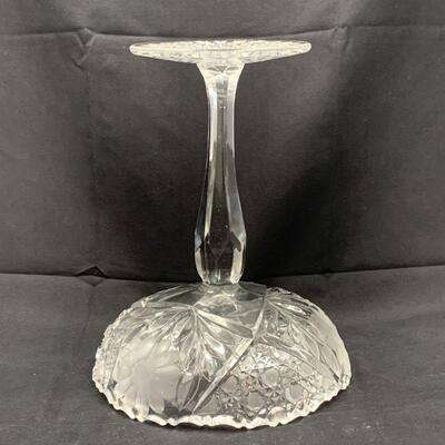 Antique American Brillian Cut Glass Crystal Compote