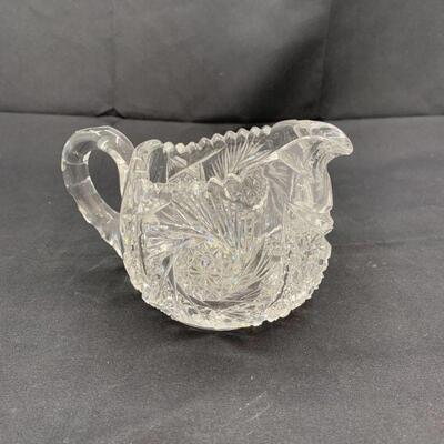 Vintage American Brilliant Cut Glass Creamer